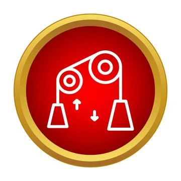 Pulley system managing weight and force, simplifying work Stock Illustration