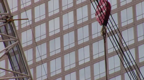 Pulleys and Cranes at the World Trade Center Site. Stock Footage