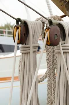 Pulleys and ropes Stock Photos