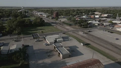 Pulling away from small town Stock-Footage 165905526