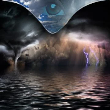 Pulling back the curtain Stock Illustration