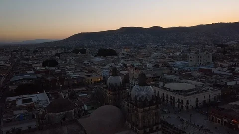 Pulling back over a church in Oaxaca City - Mexico Stock Footage 119305953