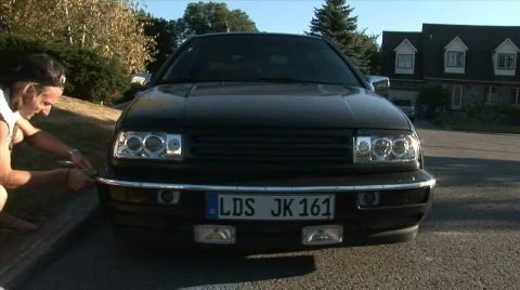 Pulling off the chrome Stock Footage 534016