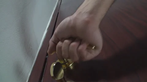 Pulling The Door Handle Low Angle-Shot Vídeos de archivo 35458191