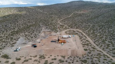 Pulling equipment in oil field Stock Photos