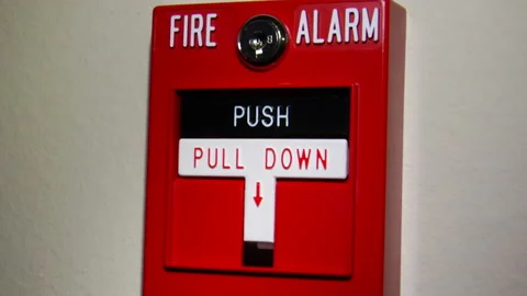 Pulling A Fire Alarm Fast Close Up Stock-Footage 144420515