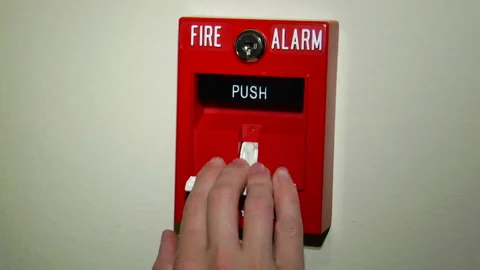 Pulling A Fire Alarm Stock Footage 144420700