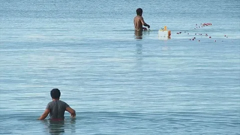 Pulling the fishnets Stock Footage 94610971