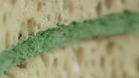 Pulling focus over kitchen sponges 4K footage Stock Footage 172473849
