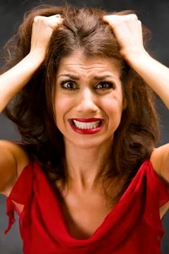 Pulling hair Stock Photos