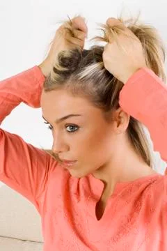 Pulling hair. Stock Photos