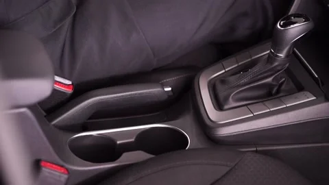 Pulling handbrake of a car Video stock 195294398