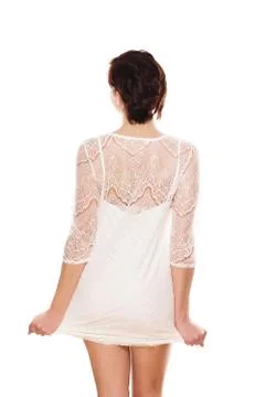 Pulling her dress Stock Photos