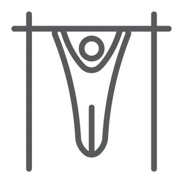Pulling up men line icon, sport and training, street workout sign, vector Stock Illustration