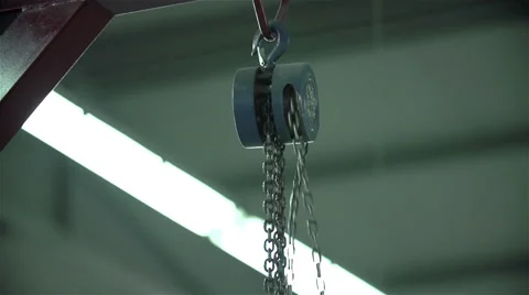 Pulling the metal chain Stock Footage 43746018