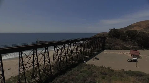 Pulling out away from a Train Bridge 001327 DJI_0001 Stock Footage 90018903