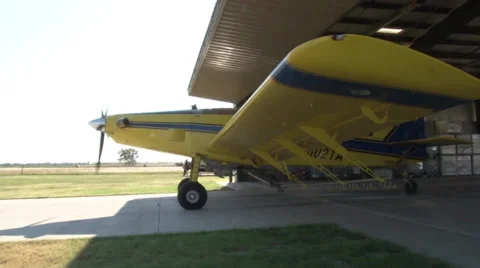 Pulling out of Hangar Stock Footage 36569918