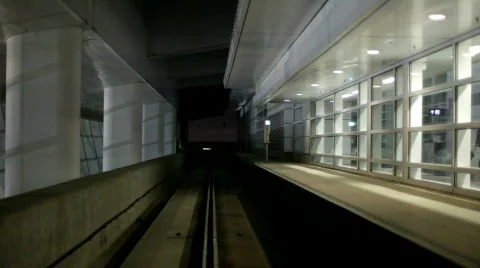 Pulling out of Monorail Station Video stock 684427
