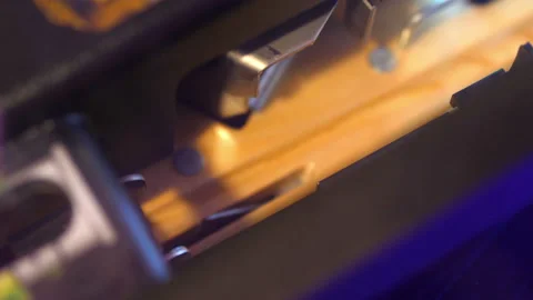 Pulling Pinball Plunger To Start Ball in 4K Slow motion 60fps Stock Footage 129104353