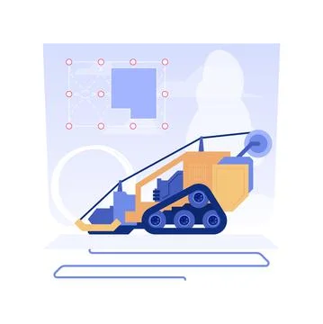 Pulling pipes isolated concept vector illustration. Stock Illustration
