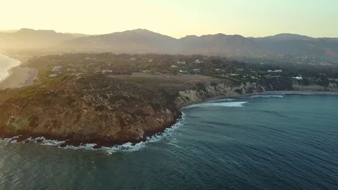 Pulling up on Point dume Stock Footage 84712163