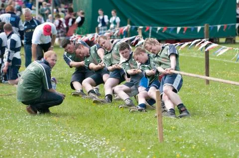Pulling the rope high land games scotland Stock Photos