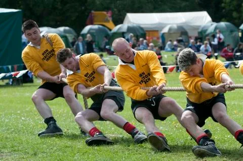 Pulling the rope high land games scotland Stock Photos
