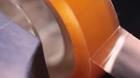 Pulling scotch tape in tape dispenser Stock Footage 146649315
