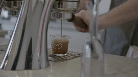 Pulling a shot of espresso Stock Footage 61245286