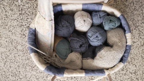 Pulling Wool From Basket 動画素材 120313168