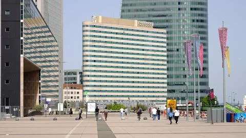 Pullman Hotel at La Defense Square in Paris - CITY OF PARIS, FRANCE - SEPTEMBER Stock Photos