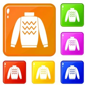 Pullover icons set vector color Ilustración de archivo