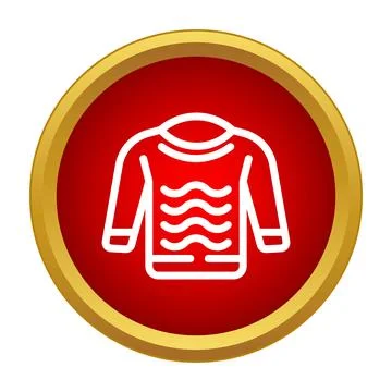 Pullover sweater clothing icon for winter fashion wear Stock Illustration