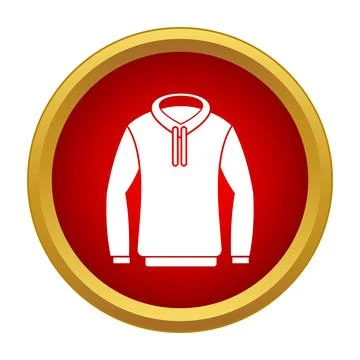 Pullover sweatshirt clothing apparel red circle icon Stock Illustration