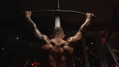 Pulls of fit guy Stock Footage 118856406