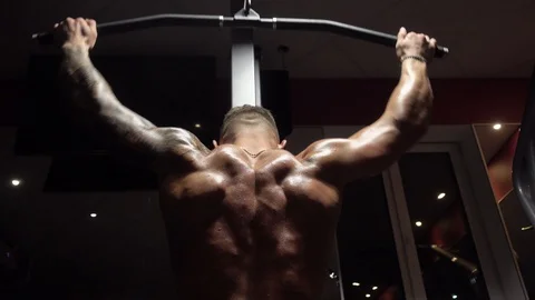 Pulls of fit guy Stock Footage 118858823