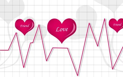 Pulls graph and love symbol Stock Illustration