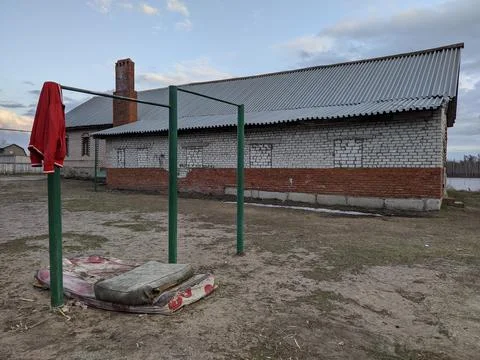 Pullup bars in front of a building Stock Photos