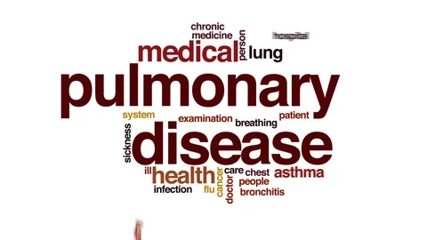 Pulmonary disease animated word cloud, text design animation. Stock Footage 71592772