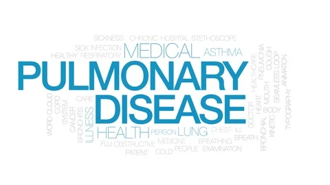 Pulmonary disease animated word cloud. Kinetic typography. Stock Footage 107689481