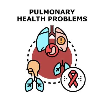 Pulmonary health problems concept experiencing respiratory diseases or lung.. Stock Illustration