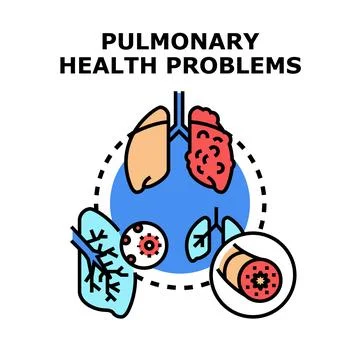 Pulmonary health problems concept identifying respiratory issues illustration Stock Illustration