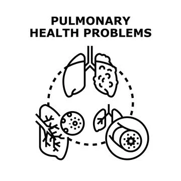 Pulmonary health problems concept identifying respiratory issues illustration Stock Illustration