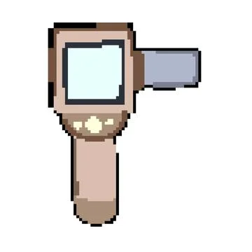 Pulmonary spirometer pixel art vector illustration Stock Illustration