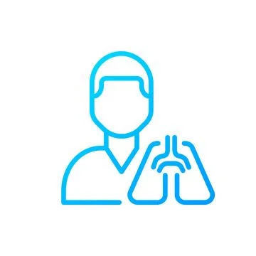 Pulmonology pixel perfect gradient linear vector icon Ilustração Stock