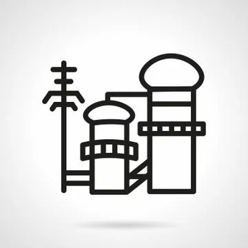 Pulp and paper factory vector icon Stock Illustration