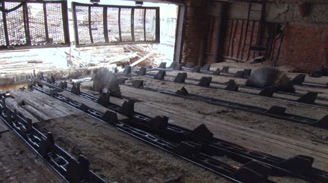 Pulp and Paper Plant. Empty Coneyer For Dragging and Cutting Logs. Idle Stock Footage 67863901