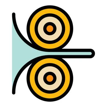 Pulp and paper process icon color outline vector Illustrazione stock