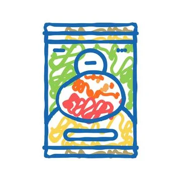 Pulp mango fruit icon doodle illustration Stock Illustration