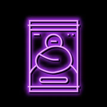 Pulp mango fruit neon glow icon illustration Stock Illustration